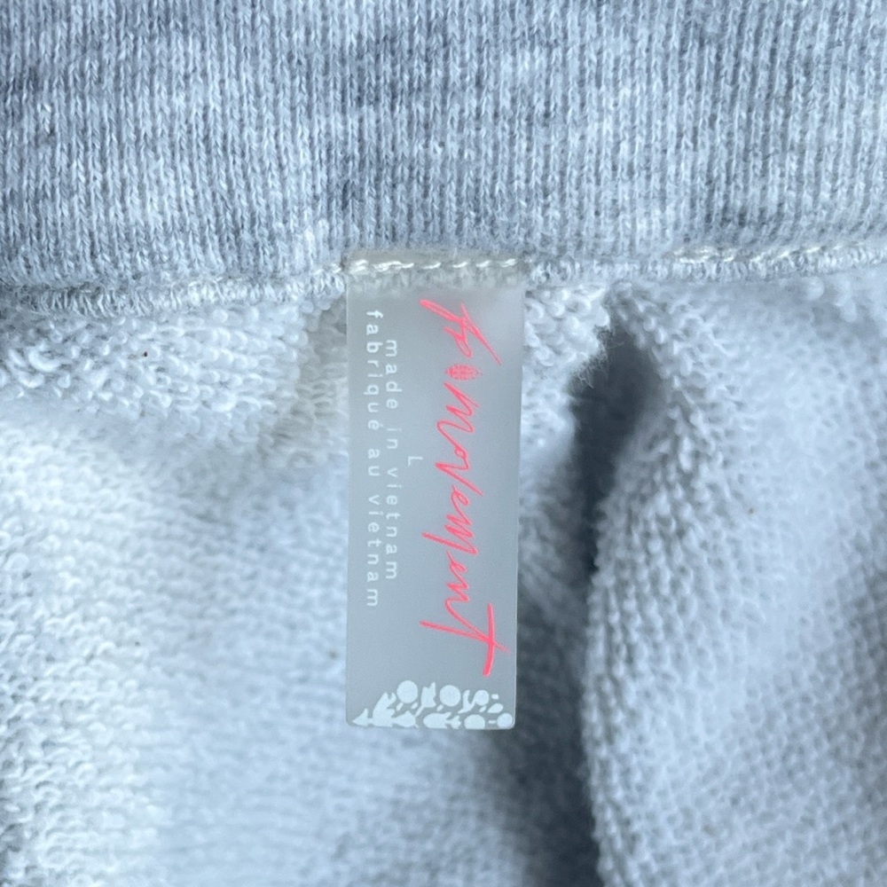 FP Movement by Free People Grey Collared Pullover Faux Crossover Hem Size L - Picture 7 of 8